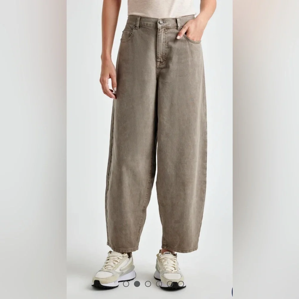 NWT SPLENDID Carson Barrel Leg Pant in Tawny Cappuccino Khaki Size XS - Picture 4 of 10